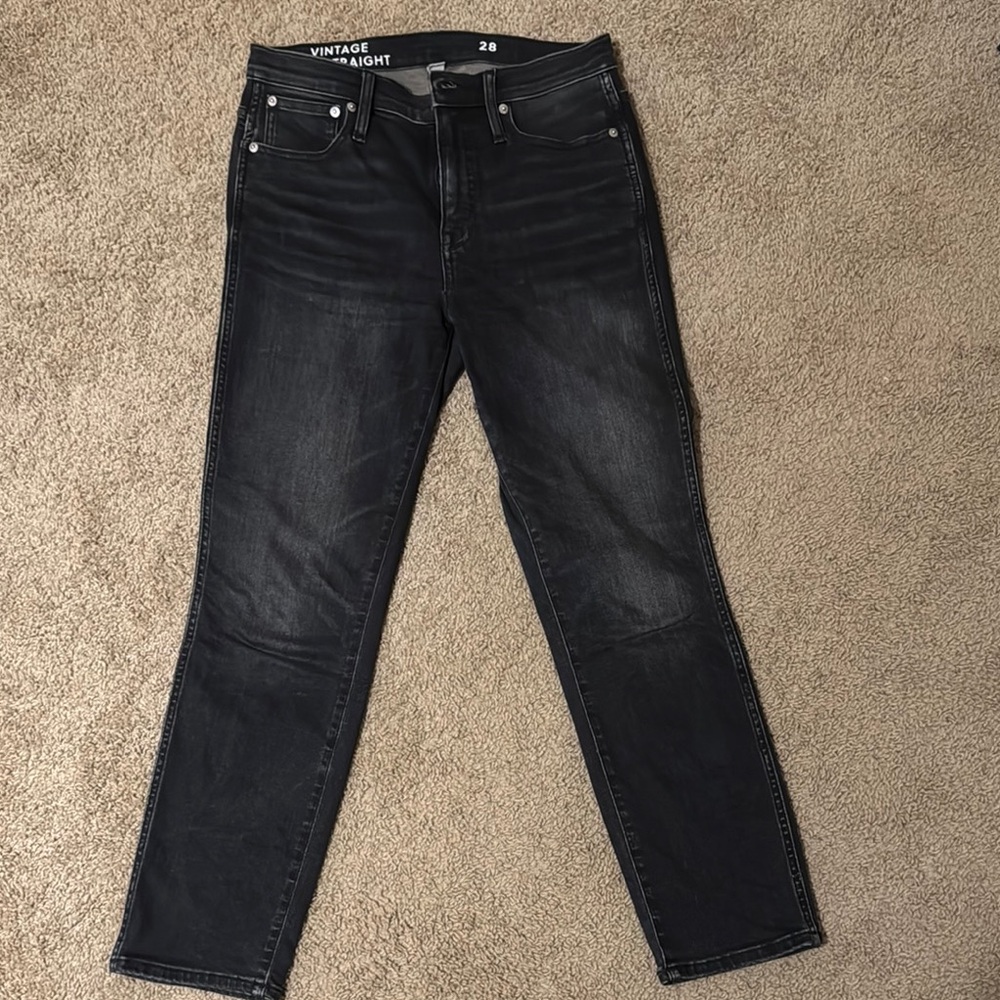 Vintage Black Straight Jeans Classic Fit